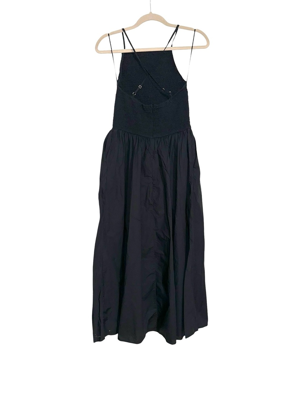 J. Crew Friday Dress Black High Neck Poplin Sleeveless Midi Dress SMALL TALL - Picture 3 of 7
